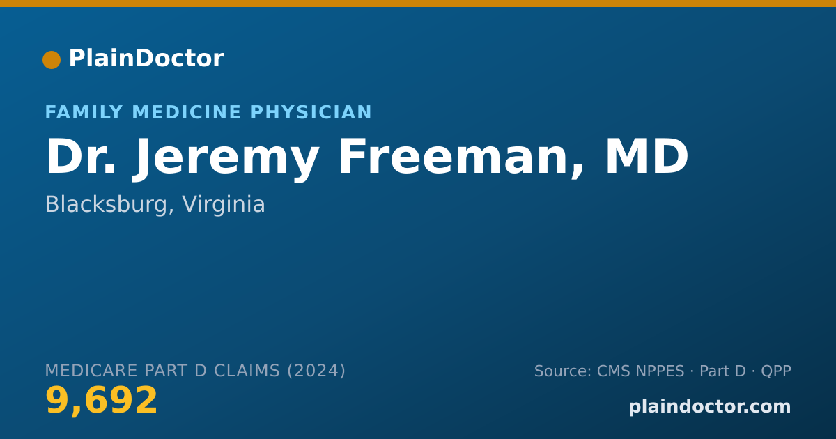 Shareable card for Jeremy Freeman, MD - Family Medicine Physician, Blacksburg, VA
