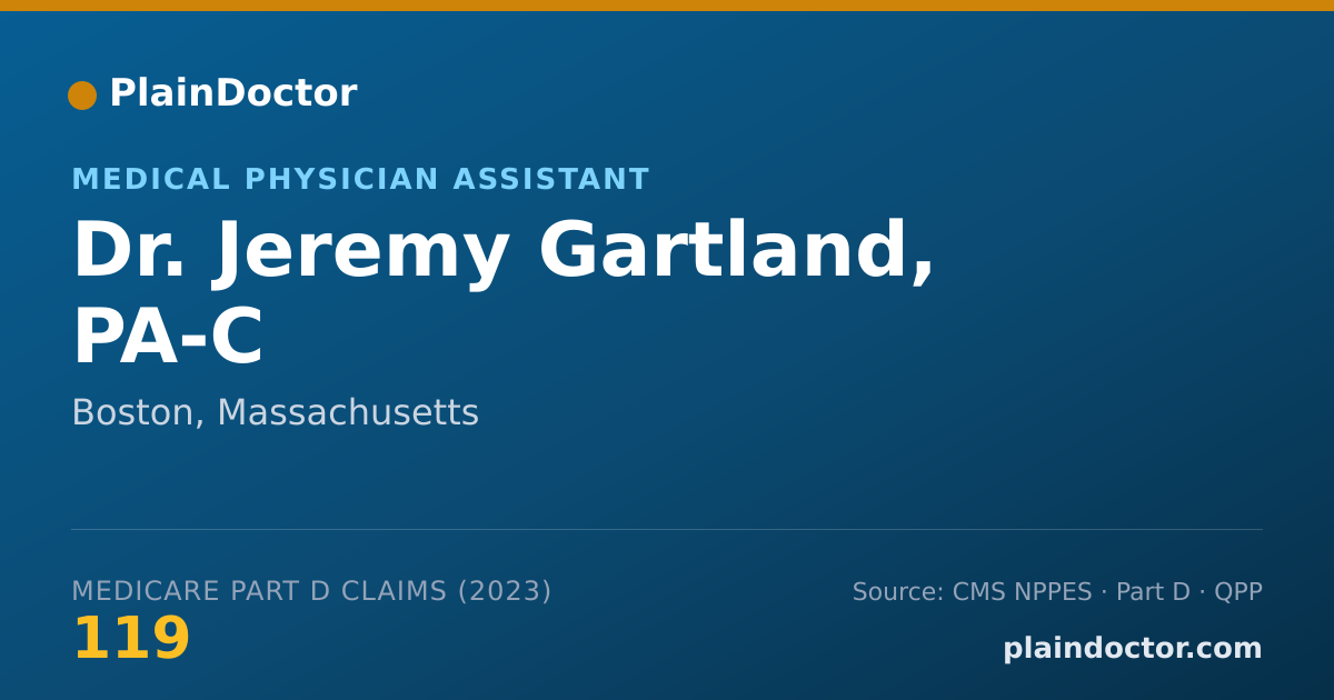 Shareable card for Jeremy Gartland, PA-C - Medical Physician Assistant, Boston, MA