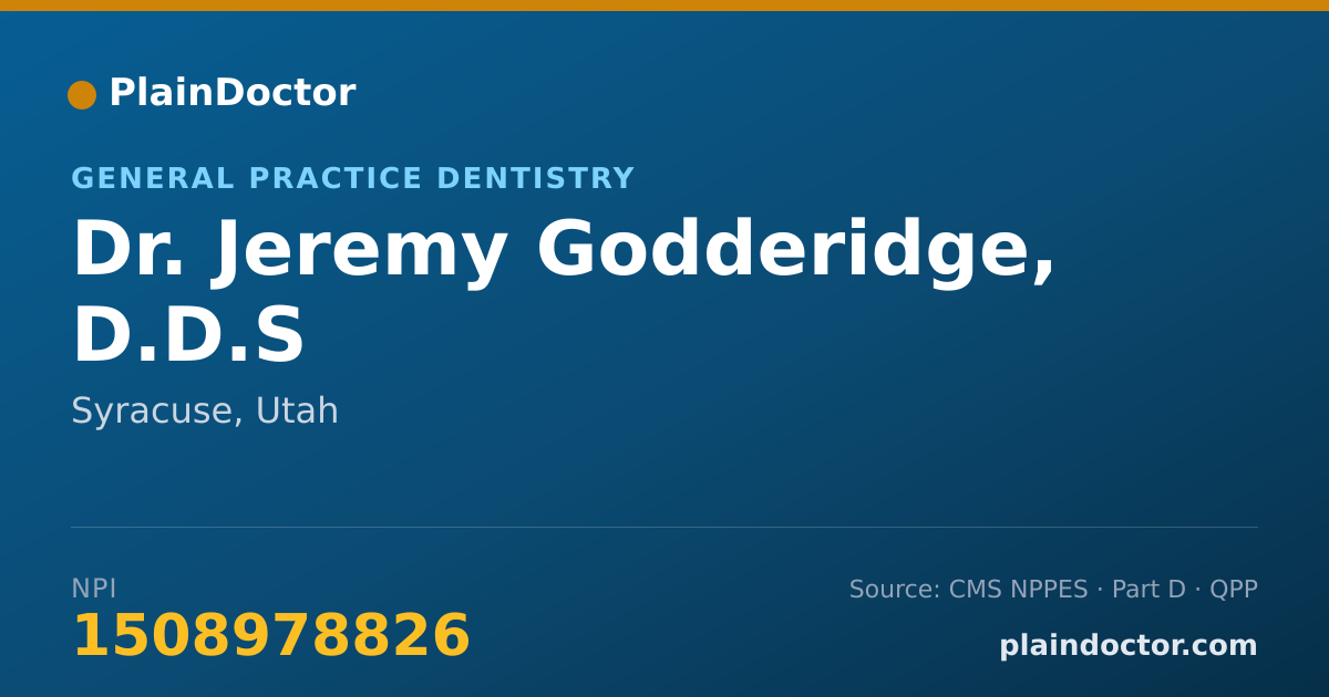 Shareable card for Jeremy Godderidge, D.D.S - General Practice Dentistry, Syracuse, UT