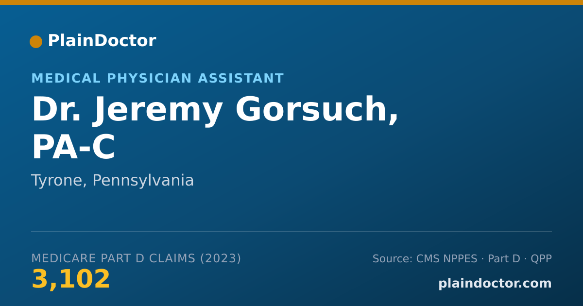 Shareable card for Jeremy Gorsuch, PA-C - Medical Physician Assistant, Tyrone, PA