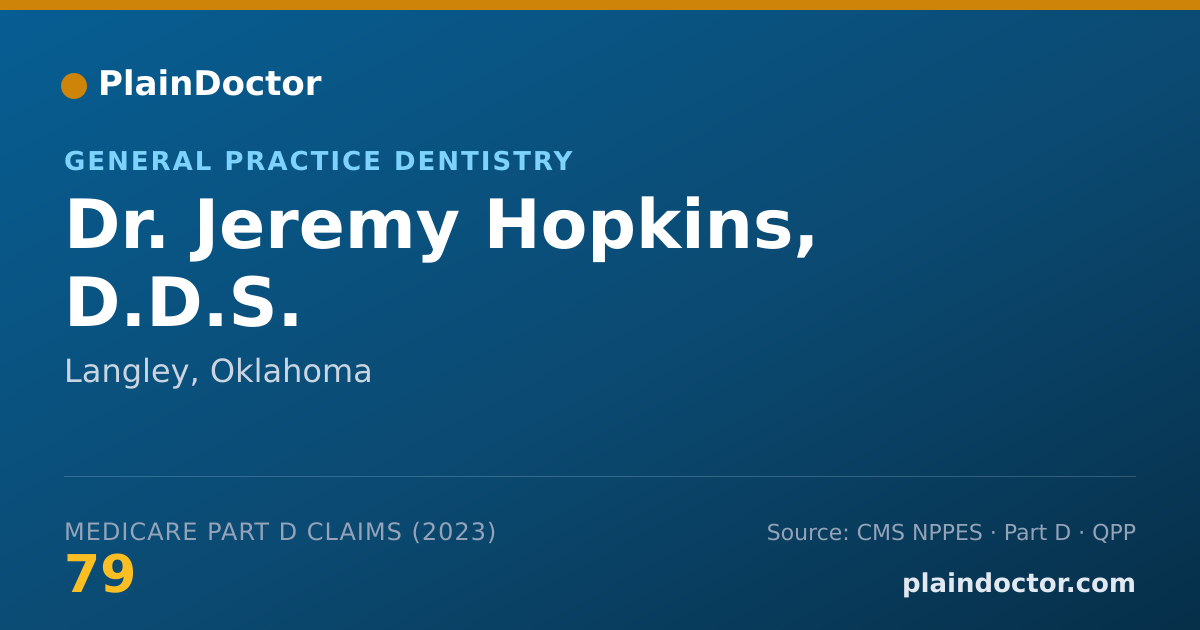 Shareable card for Jeremy Hopkins, D.D.S. - General Practice Dentistry, Langley, OK