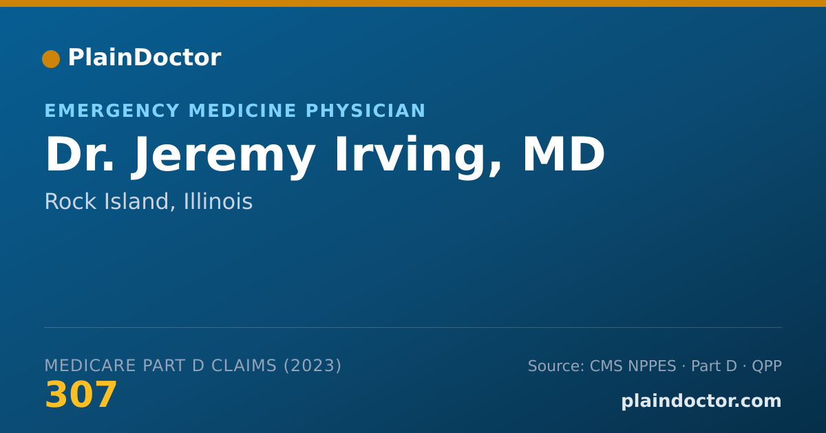 Shareable card for Jeremy Irving, MD - Emergency Medicine Physician, Rock Island, IL