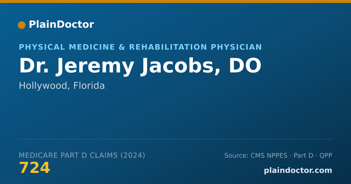 Shareable card for Jeremy Jacobs, DO - Physical Medicine & Rehabilitation Physician, Hollywood, FL