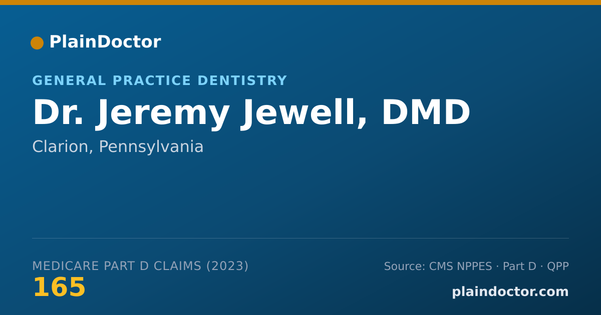 Shareable card for Jeremy Jewell, DMD - General Practice Dentistry, Clarion, PA