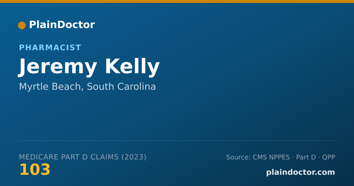 Shareable card for Jeremy Kelly - Pharmacist, Myrtle Beach, SC