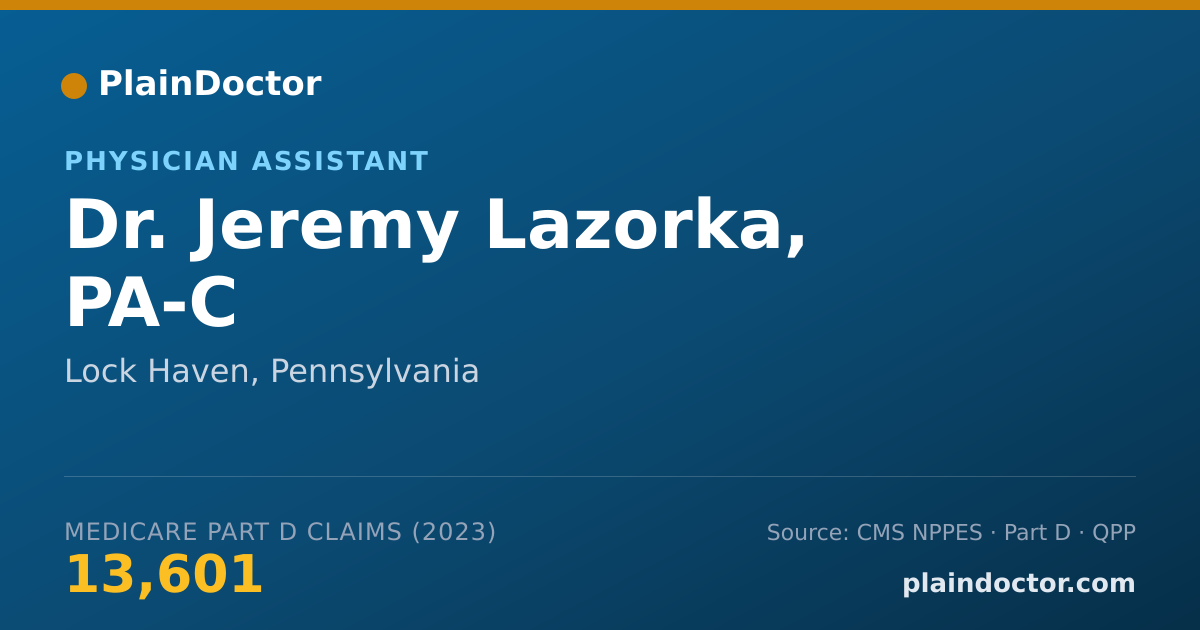 Shareable card for Jeremy Lazorka, PA-C - Physician Assistant, Lock Haven, PA