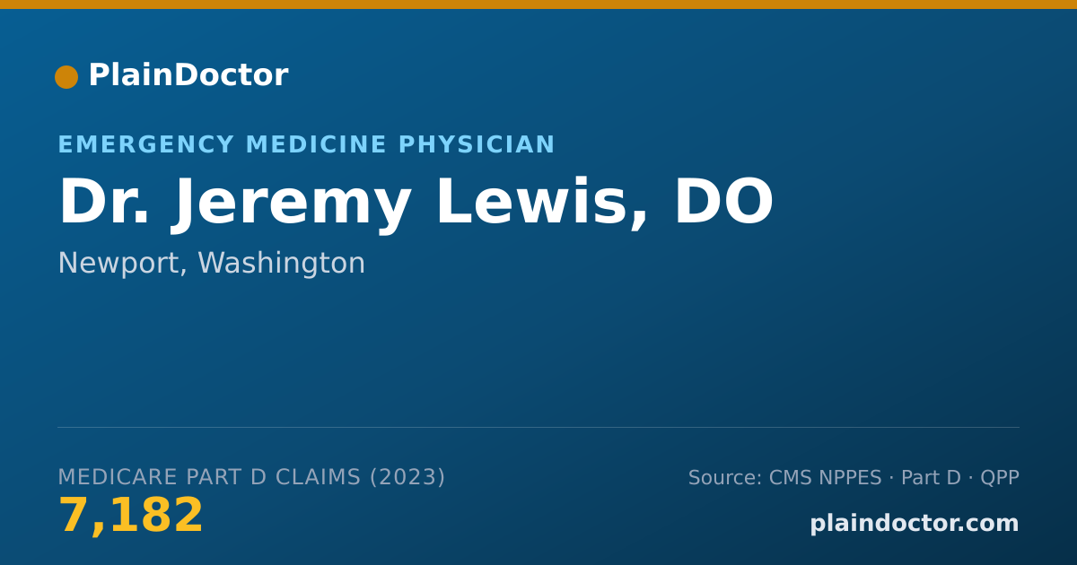 Shareable card for Jeremy Lewis, DO - Emergency Medicine Physician, Newport, WA