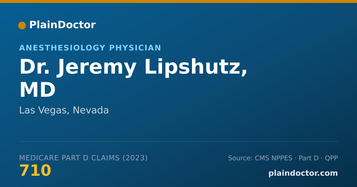 Shareable card for Jeremy Lipshutz, MD - Anesthesiology Physician, Las Vegas, NV