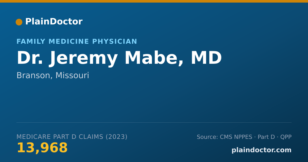 Shareable card for Jeremy Mabe, MD - Family Medicine Physician, Branson, MO