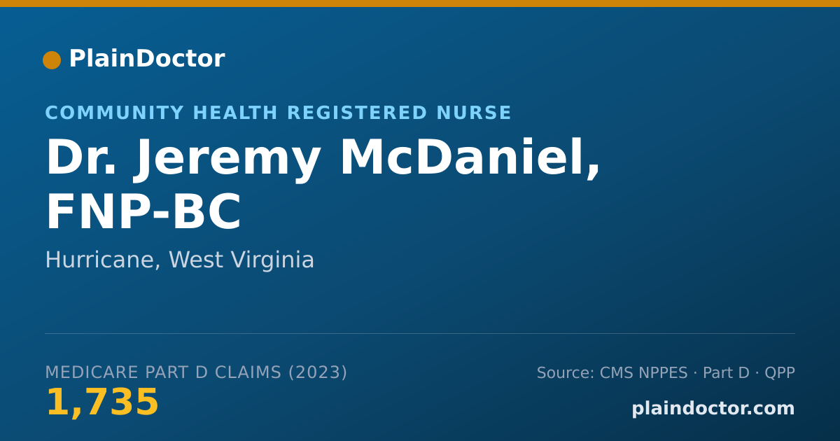 Shareable card for Jeremy McDaniel, FNP-BC - Community Health Registered Nurse, Hurricane, WV