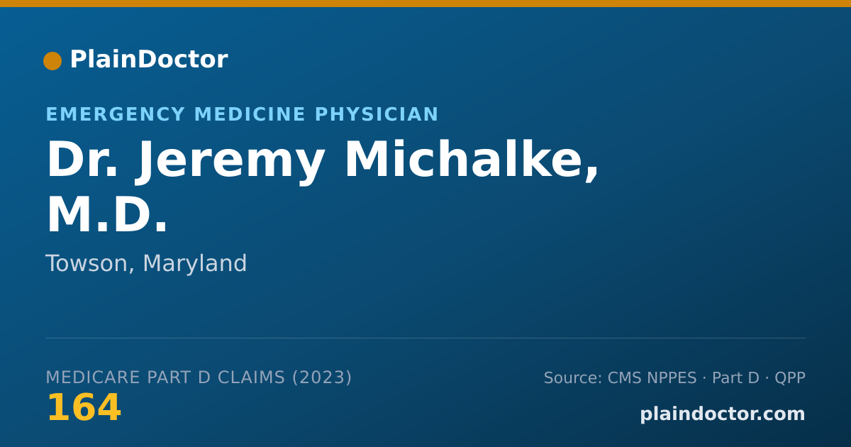 Shareable card for Jeremy Michalke, M.D. - Emergency Medicine Physician, Towson, MD