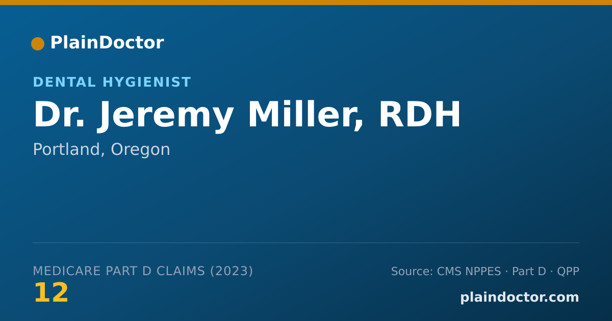 Shareable card for Jeremy Miller, RDH - Dental Hygienist, Portland, OR