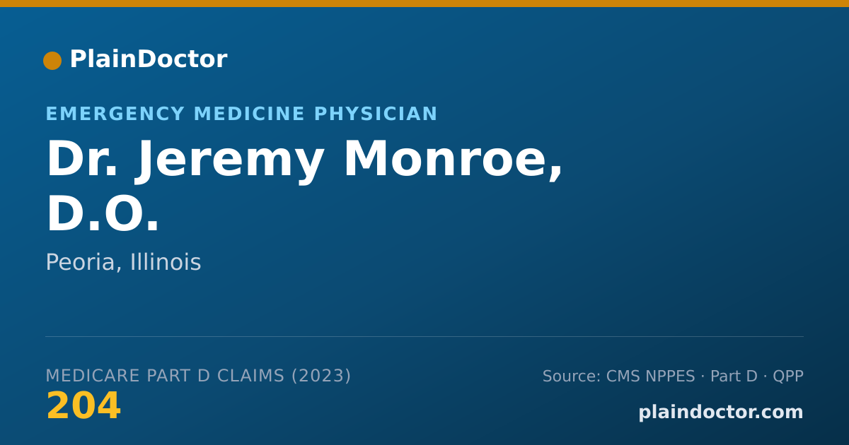 Shareable card for Jeremy Monroe, D.O. - Emergency Medicine Physician, Peoria, IL