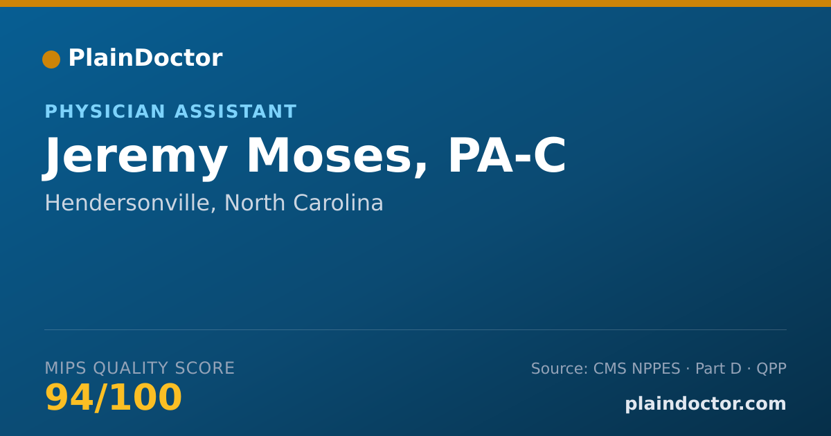 Shareable card for Jeremy Moses, PA-C - Physician Assistant, Hendersonville, NC