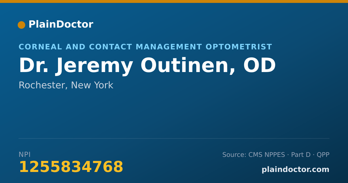 Shareable card for Jeremy Outinen, OD - Corneal and Contact Management Optometrist, Rochester, NY