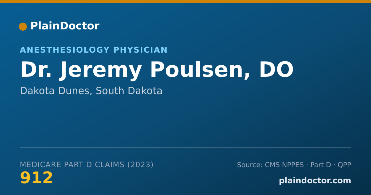 Shareable card for Jeremy Poulsen, DO - Anesthesiology Physician, Dakota Dunes, SD