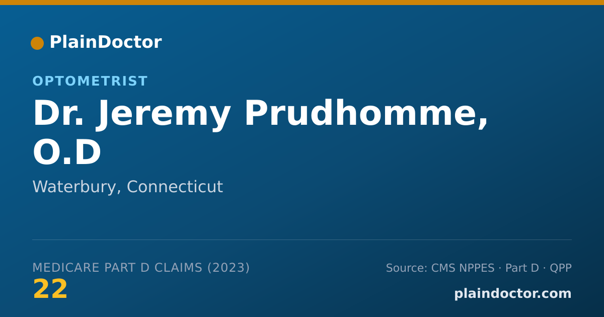 Shareable card for Jeremy Prudhomme, O.D - Optometrist, Waterbury, CT