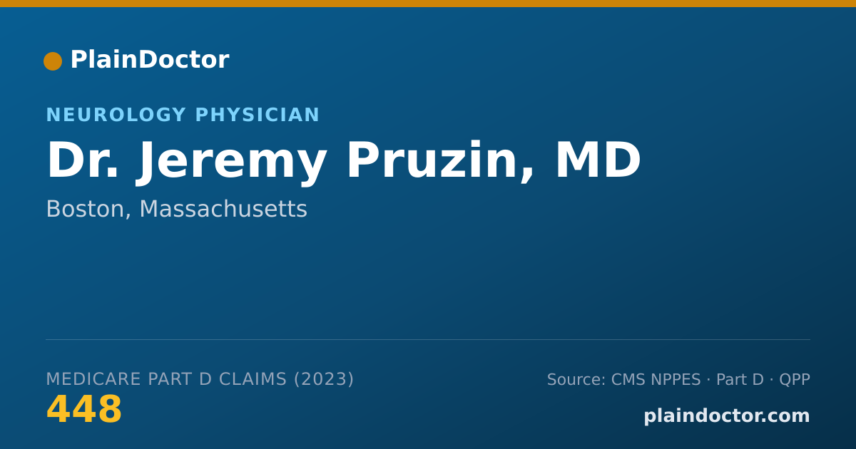 Shareable card for Jeremy Pruzin, MD - Neurology Physician, Boston, MA