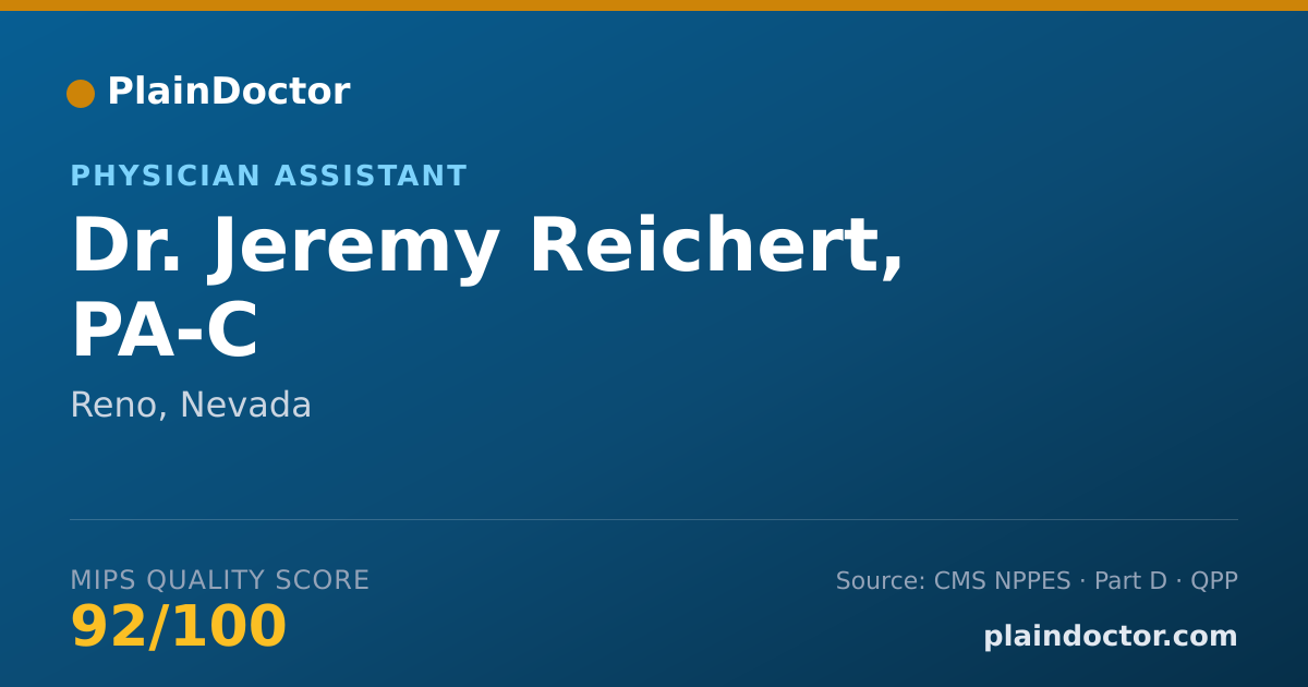 Shareable card for Jeremy Reichert, PA-C - Physician Assistant, Reno, NV
