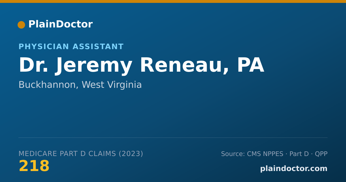 Shareable card for Jeremy Reneau, PA - Physician Assistant, Buckhannon, WV