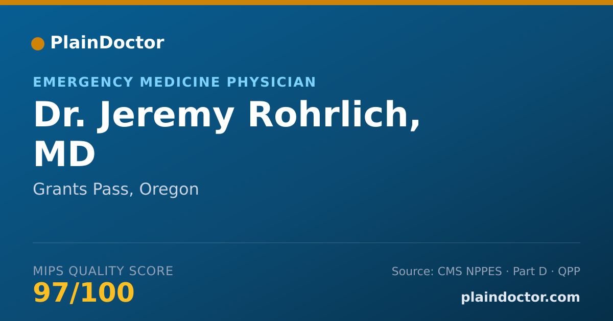 Shareable card for Jeremy Rohrlich, MD - Emergency Medicine Physician, Grants Pass, OR