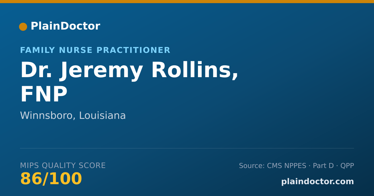 Shareable card for Jeremy Rollins, FNP - Family Nurse Practitioner, Winnsboro, LA