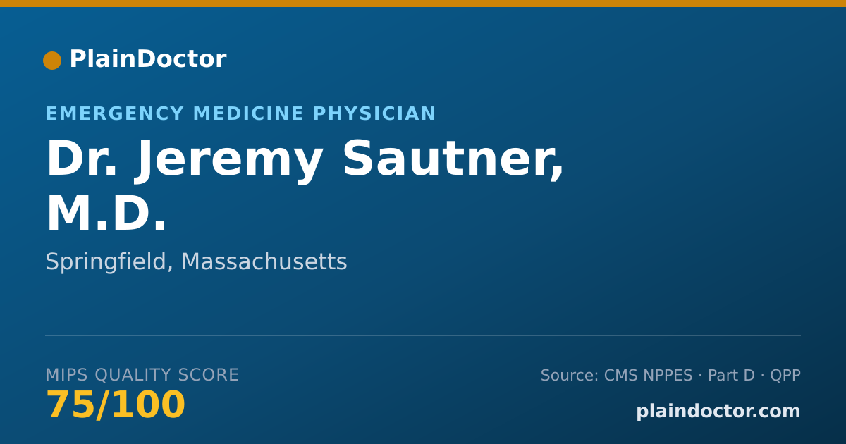 Shareable card for Jeremy Sautner, M.D. - Emergency Medicine Physician, Springfield, MA
