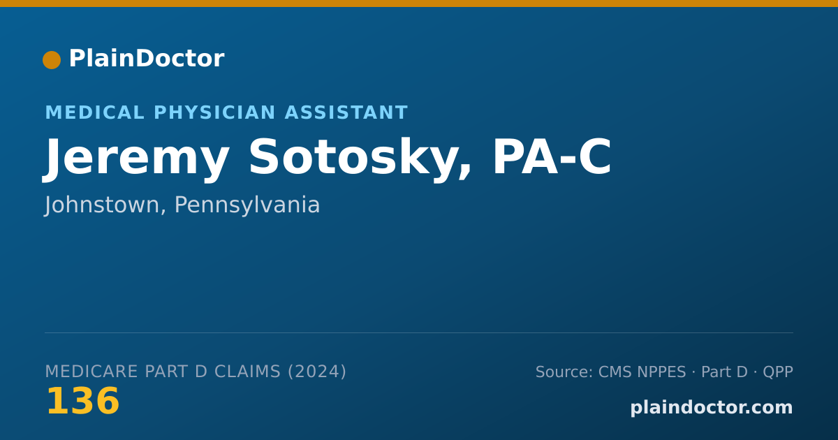 Shareable card for Jeremy Sotosky, PA-C - Medical Physician Assistant, Johnstown, PA