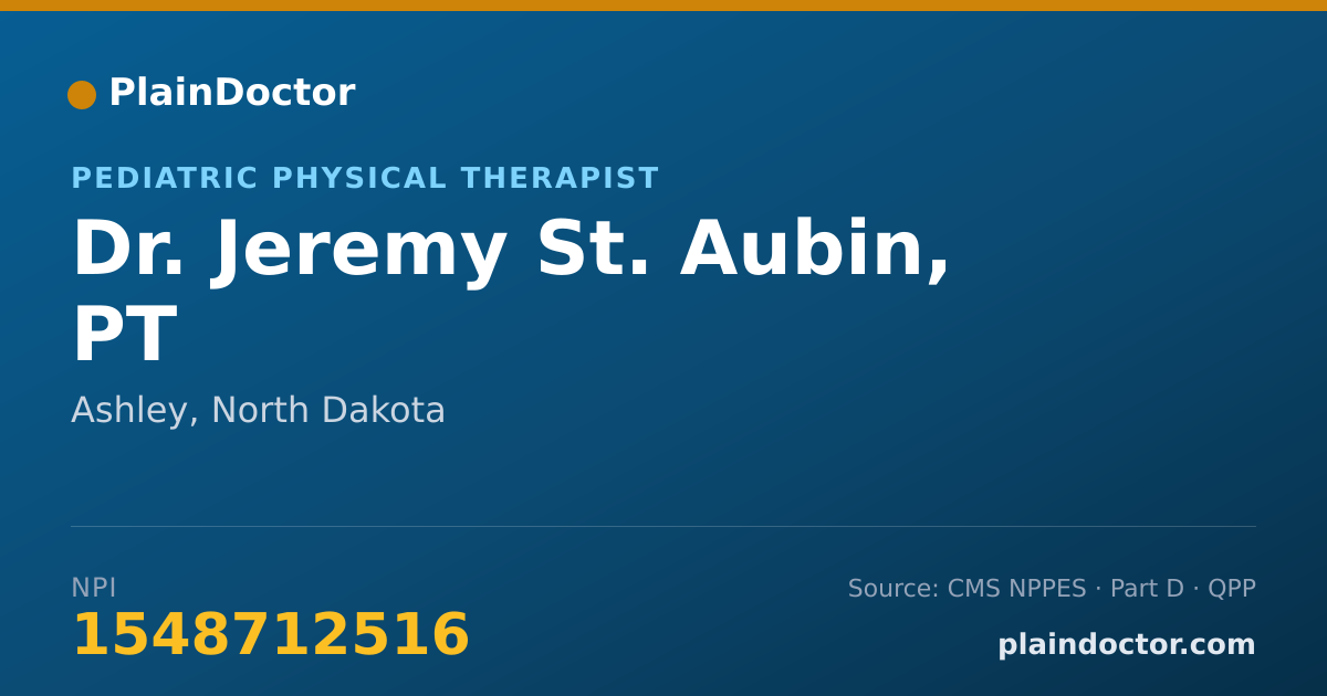 Shareable card for Jeremy St. Aubin, PT - Pediatric Physical Therapist, Ashley, ND