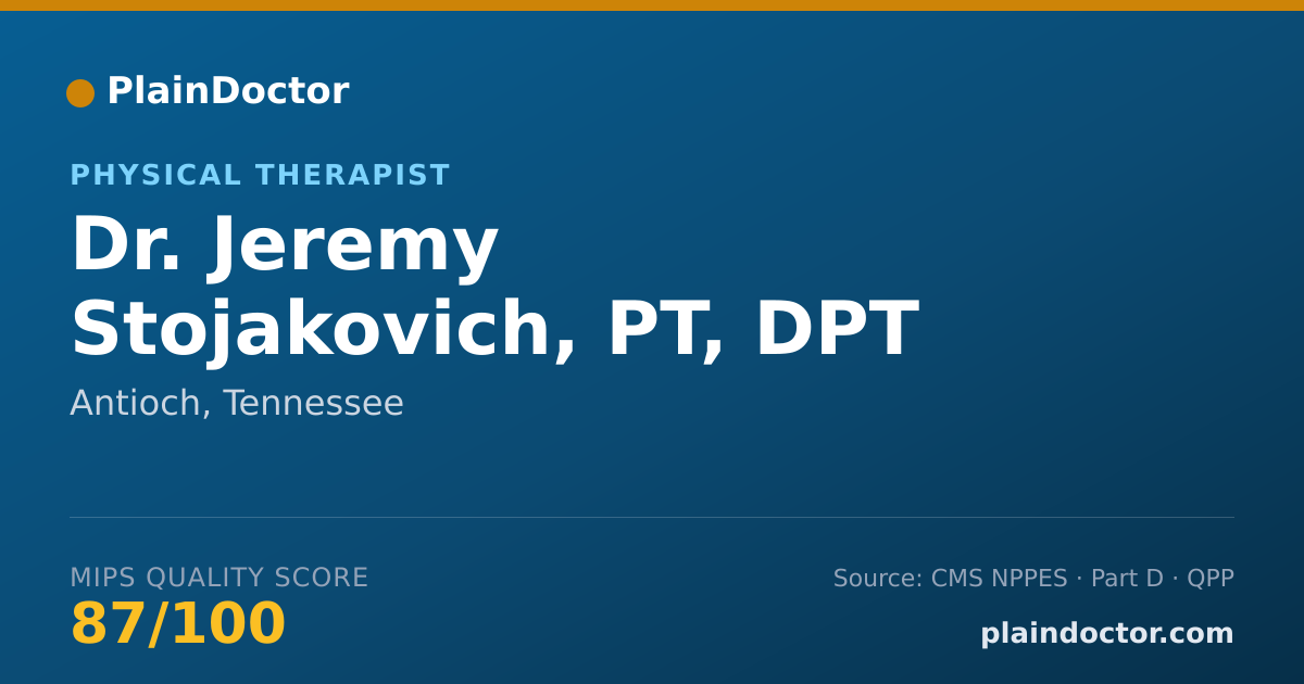 Shareable card for Jeremy Stojakovich, PT, DPT - Physical Therapist, Antioch, TN