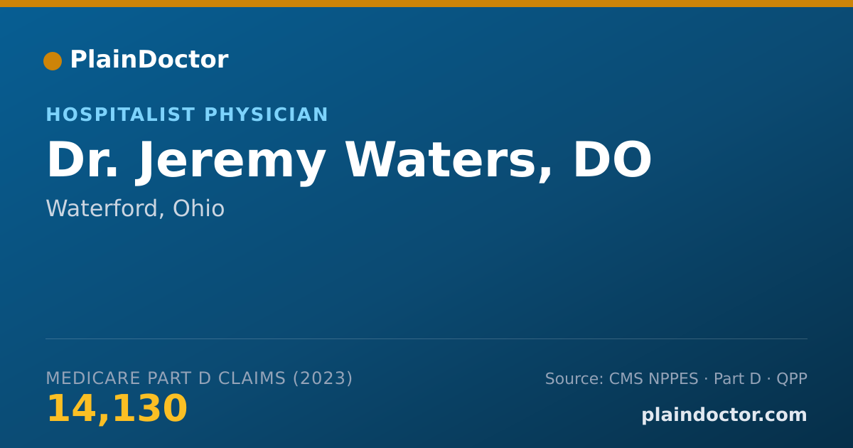Shareable card for Jeremy Waters, DO - Hospitalist Physician, Waterford, OH