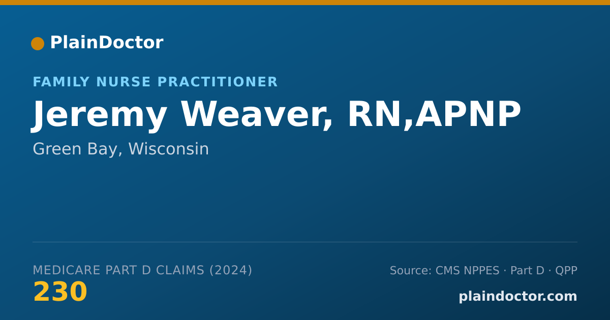 Shareable card for Jeremy Weaver, RN,APNP - Family Nurse Practitioner, Green Bay, WI