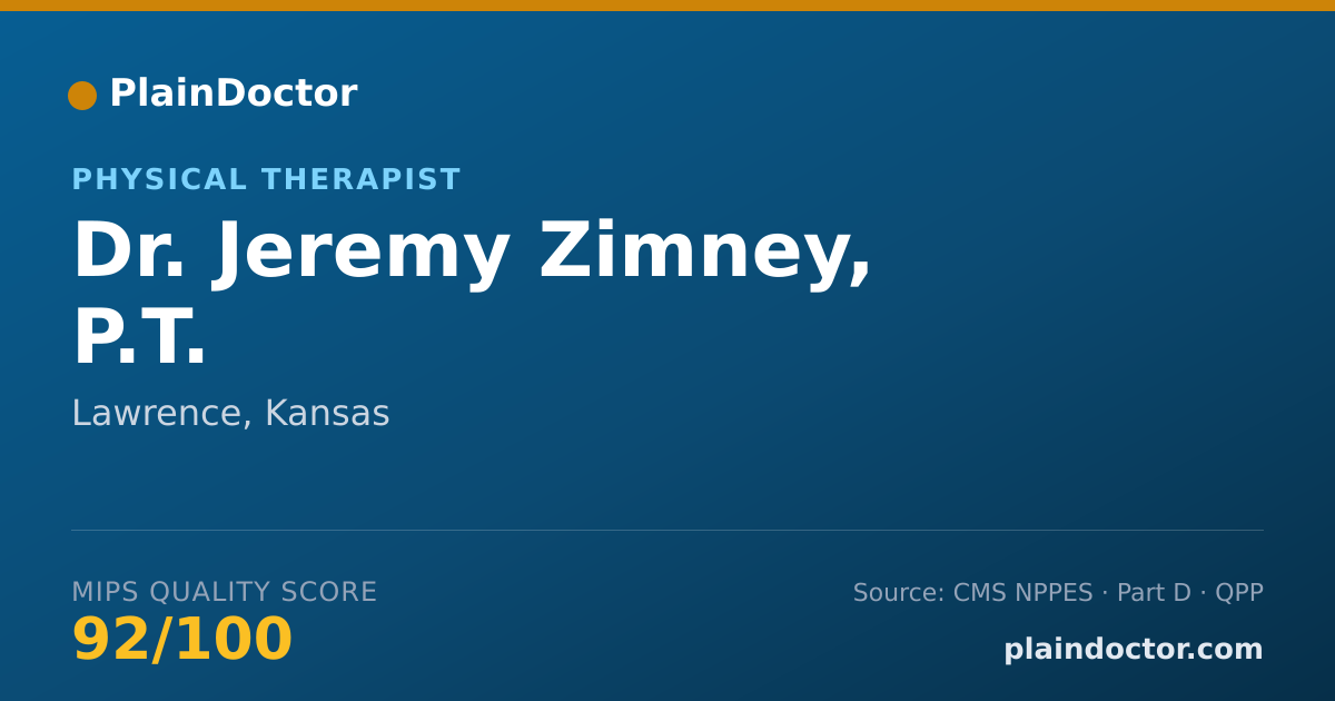 Shareable card for Jeremy Zimney, P.T. - Physical Therapist, Lawrence, KS