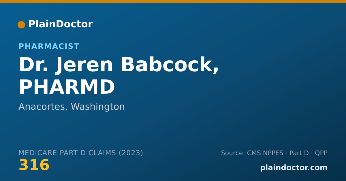 Shareable card for Jeren Babcock, PHARMD - Pharmacist, Anacortes, WA
