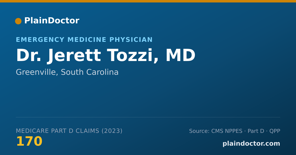 Shareable card for Jerett Tozzi, MD - Emergency Medicine Physician, Greenville, SC