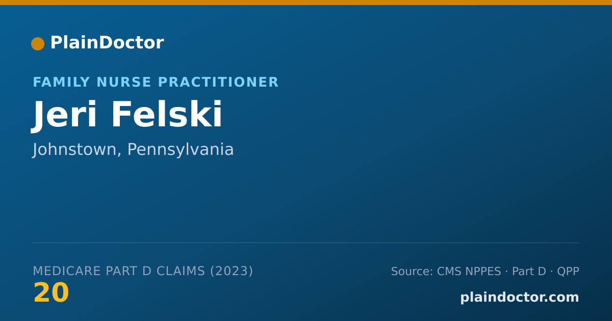 Shareable card for Jeri Felski - Family Nurse Practitioner, Johnstown, PA