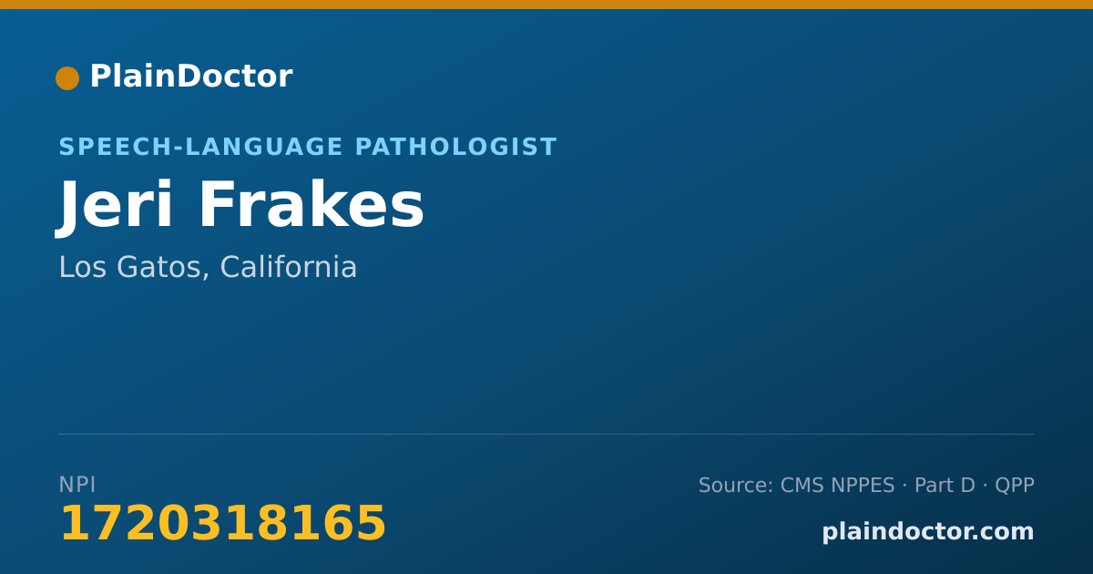 Shareable card for Jeri Frakes - Speech-Language Pathologist, Los Gatos, CA