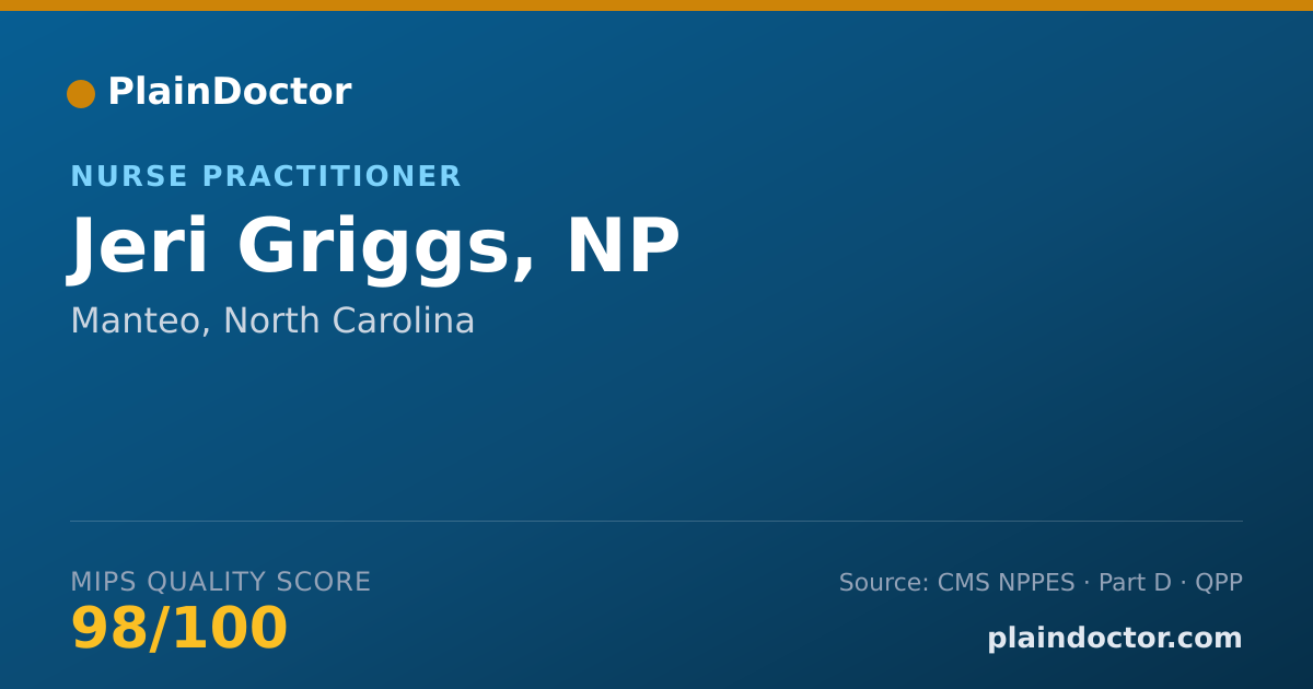 Shareable card for Jeri Griggs, NP - Nurse Practitioner, Manteo, NC