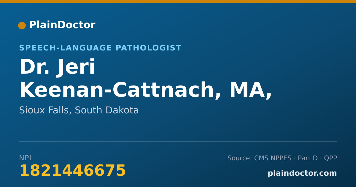 Shareable card for Jeri Keenan-Cattnach, MA, CCC-SLP - Speech-Language Pathologist, Sioux Falls, SD