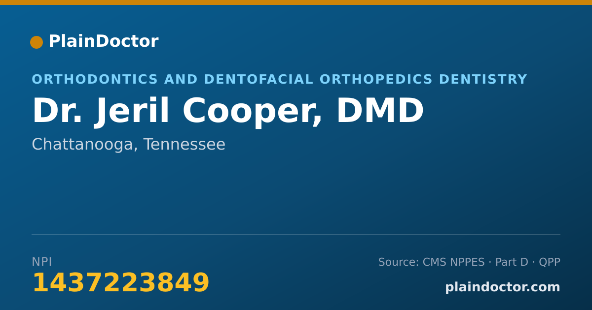 Shareable card for Jeril Cooper, DMD - Orthodontics and Dentofacial Orthopedics Dentistry, Chattanooga, TN