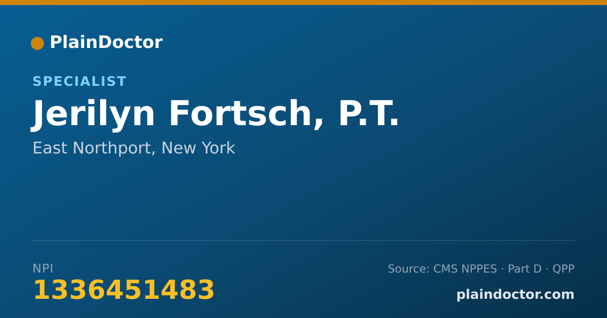 Shareable card for Jerilyn Fortsch, P.T. - Specialist, East Northport, NY