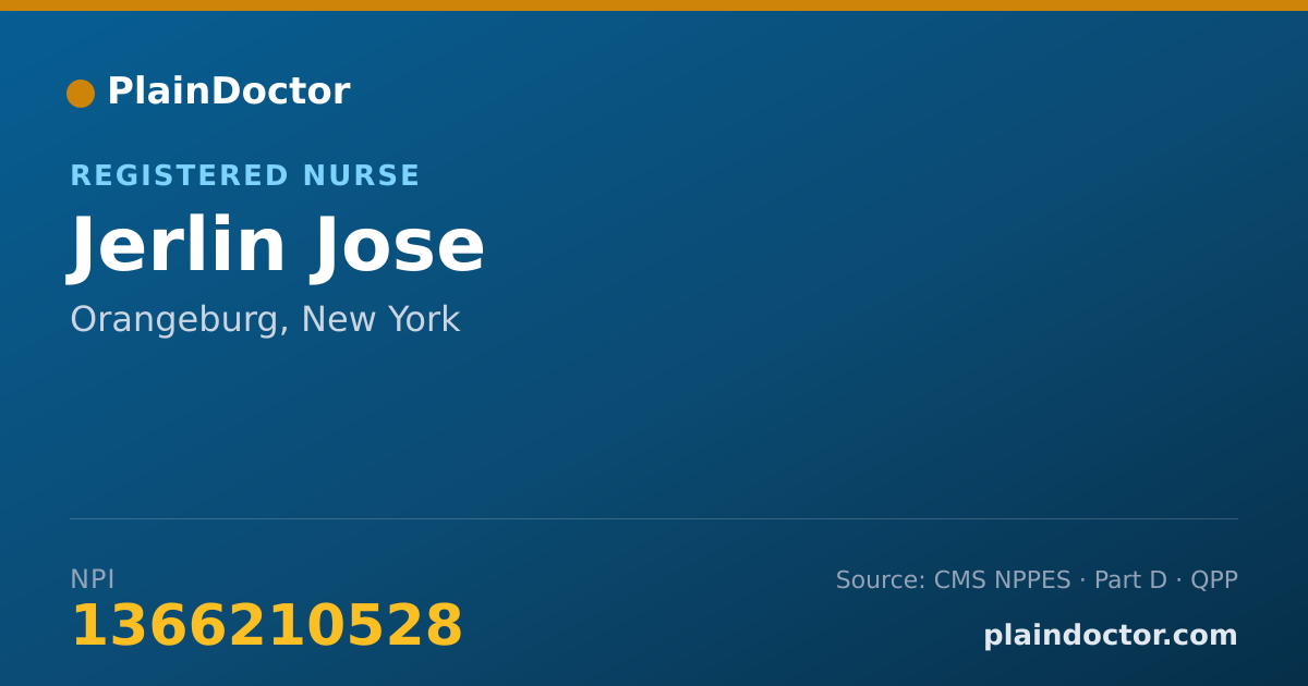 Shareable card for Jerlin Jose - Registered Nurse, Orangeburg, NY