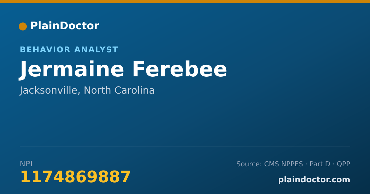 Shareable card for Jermaine Ferebee - Behavior Analyst, Jacksonville, NC
