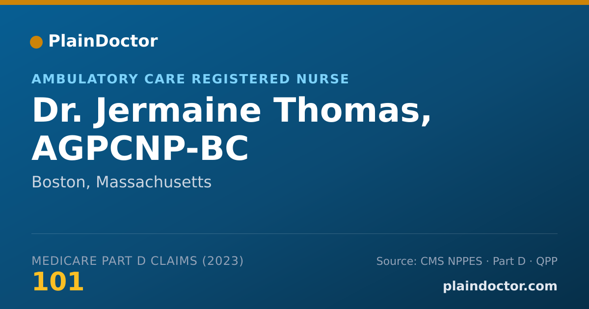 Shareable card for Jermaine Thomas, AGPCNP-BC - Ambulatory Care Registered Nurse, Boston, MA