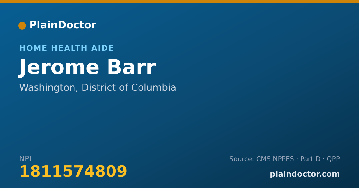 Shareable card for Jerome Barr - Home Health Aide, Washington, DC