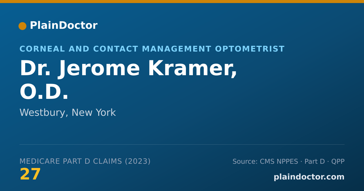 Shareable card for Jerome Kramer, O.D. - Corneal and Contact Management Optometrist, Westbury, NY