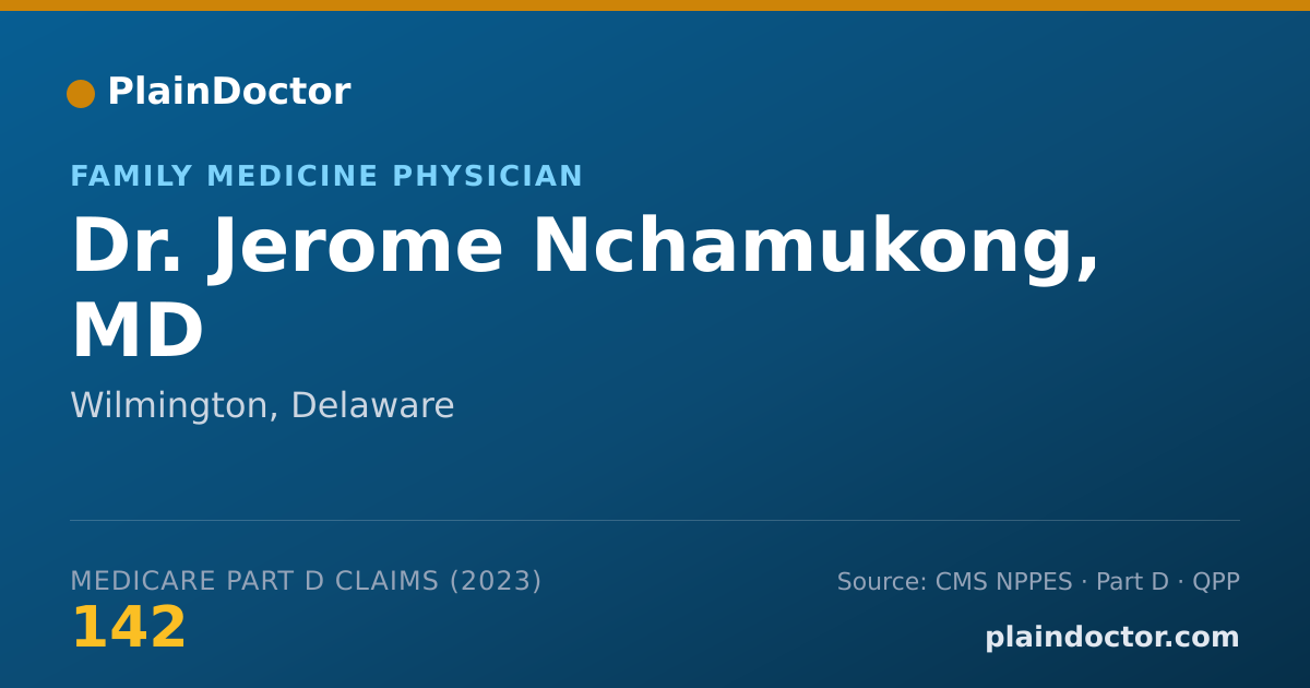 Shareable card for Jerome Nchamukong, MD - Family Medicine Physician, Wilmington, DE