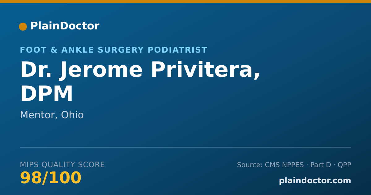 Shareable card for Jerome Privitera, DPM - Foot & Ankle Surgery Podiatrist, Mentor, OH