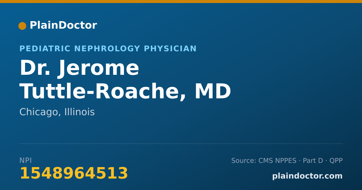 Shareable card for Jerome Tuttle-Roache, MD - Pediatric Nephrology Physician, Chicago, IL