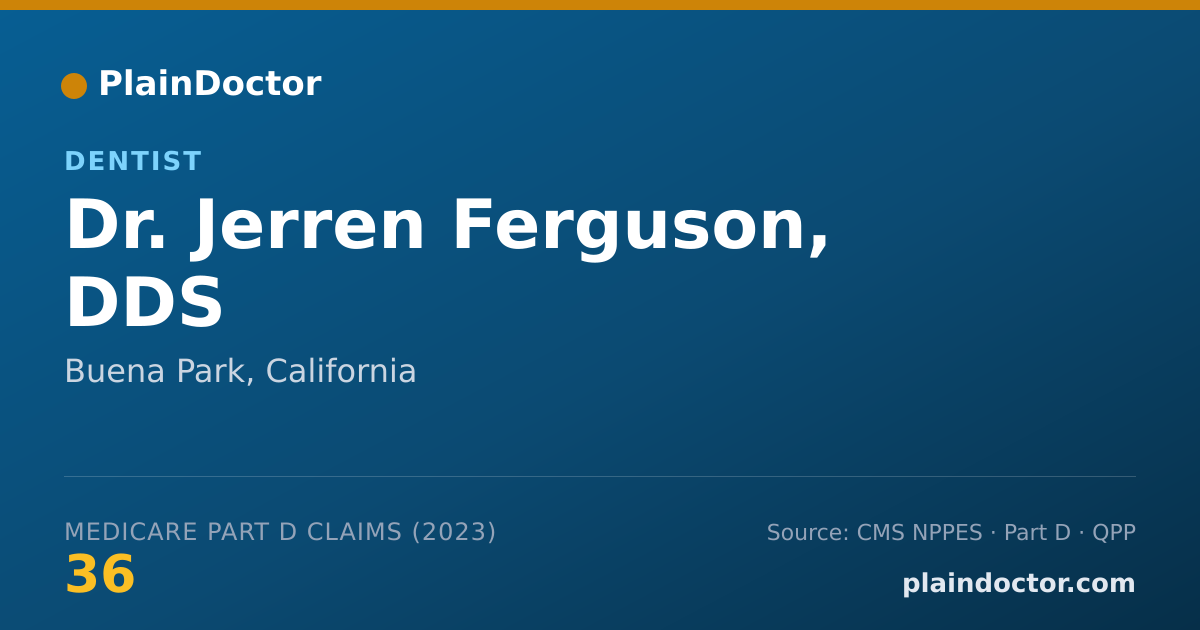 Shareable card for Jerren Ferguson, DDS - Dentist, Buena Park, CA